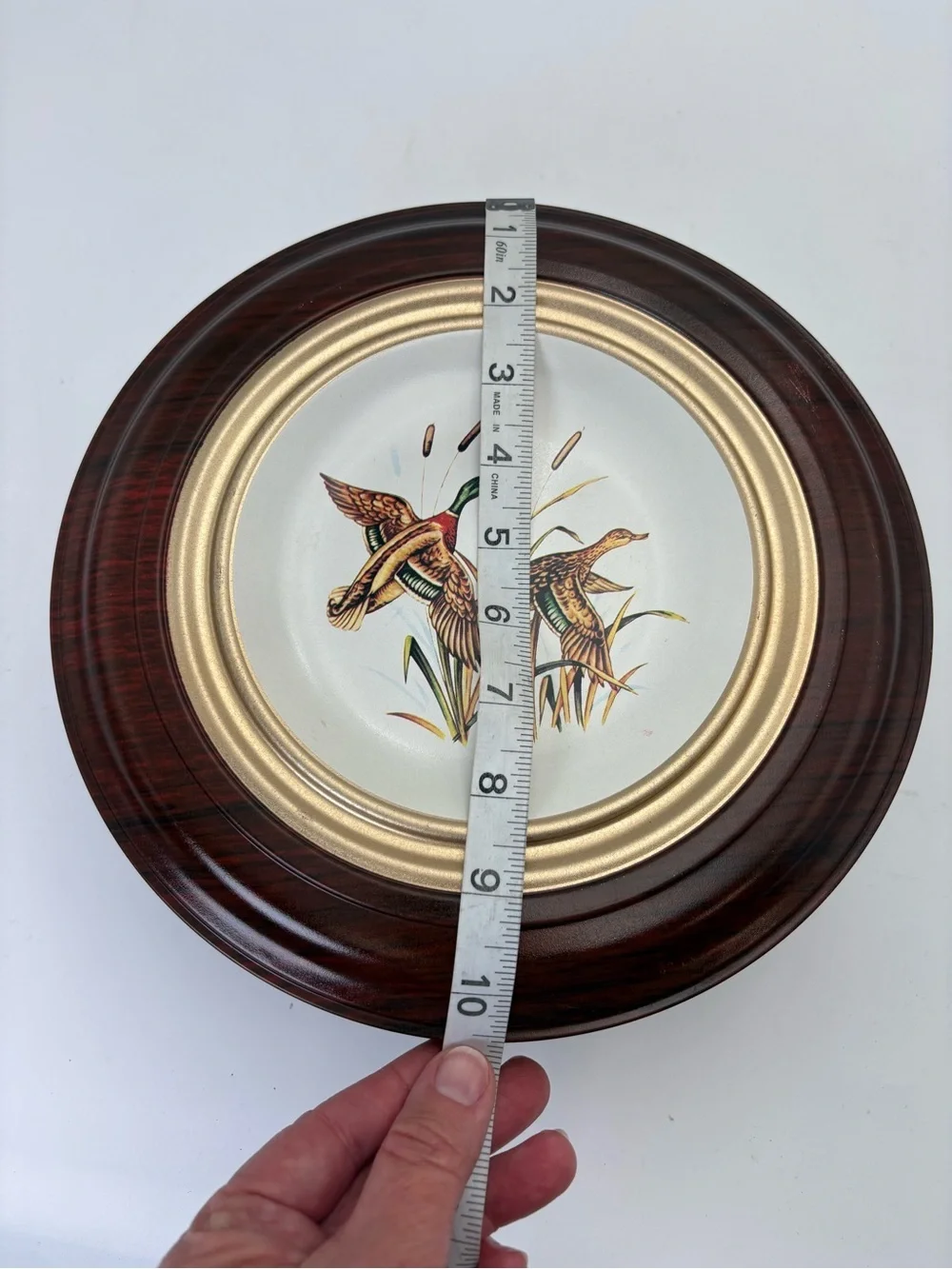 Mid-century Modern Ducks In Flight Large Round Metal Tin